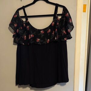 Floral Black Women's Top